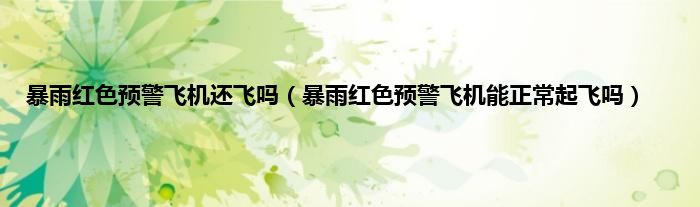 暴雨红色预警飞机还飞吗（暴雨红色预警飞机能正常起飞吗）