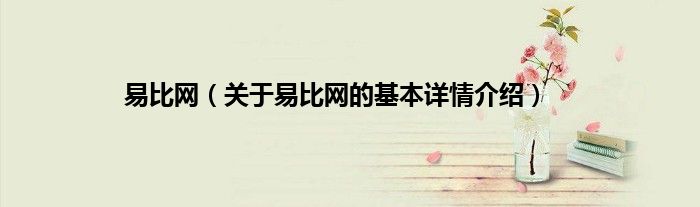 易比网（关于易比网的基本详情介绍）