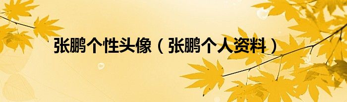 张鹏个性头像（张鹏个人资料）