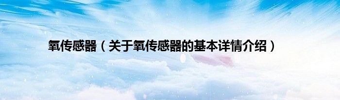 氧传感器（关于氧传感器的基本详情介绍）