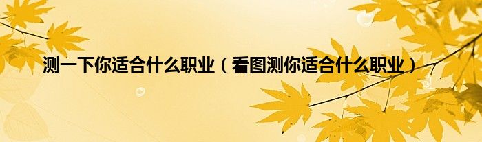 测一下你适合什么职业（看图测你适合什么职业）