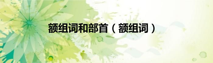 额组词和部首（额组词）