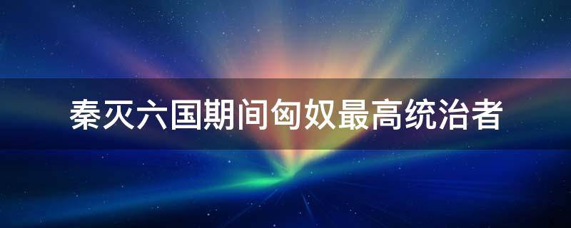 秦灭六国期间匈奴最高统治者
