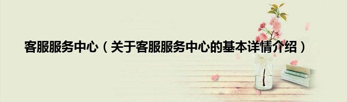 客服服务中心（关于客服服务中心的基本详情介绍）