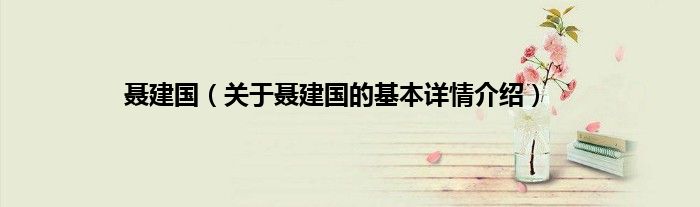 聂建国（关于聂建国的基本详情介绍）