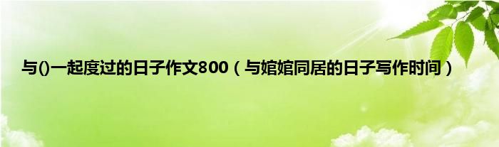 与()一起度过的日子作文800（与婠婠同居的日子写作时间）